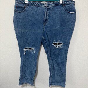 Abercrombie & Fitch The Skinny High Rise Blue Jeans Distressed Ripped S  37/24S‎